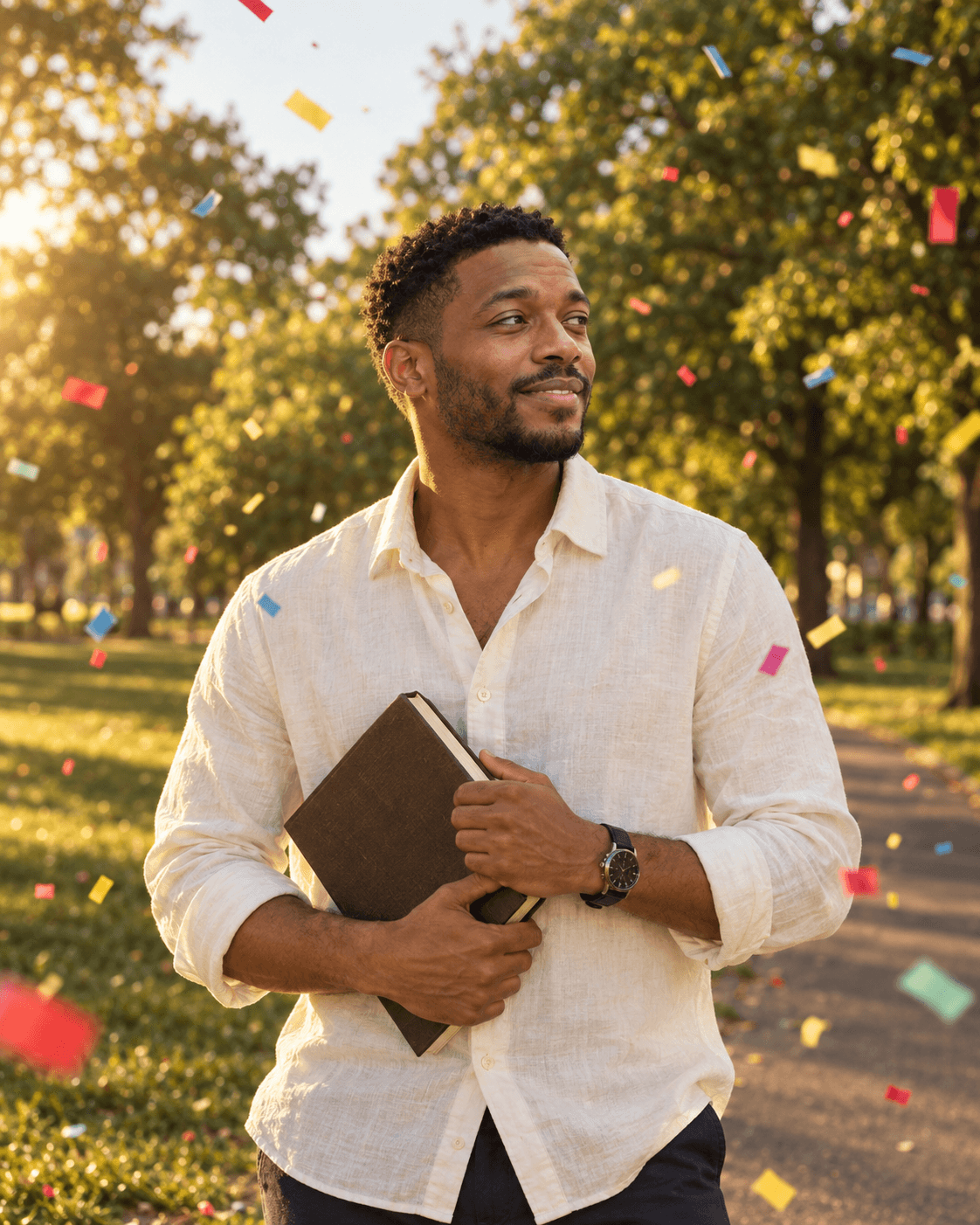 AI result showing Confetti Outdoor AI Photo Prompt (Candid)