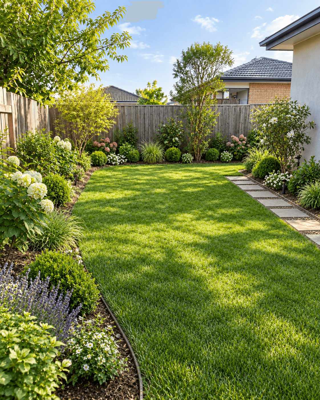 AI result showing Garden Design AI Prompt: Lawn Makeover