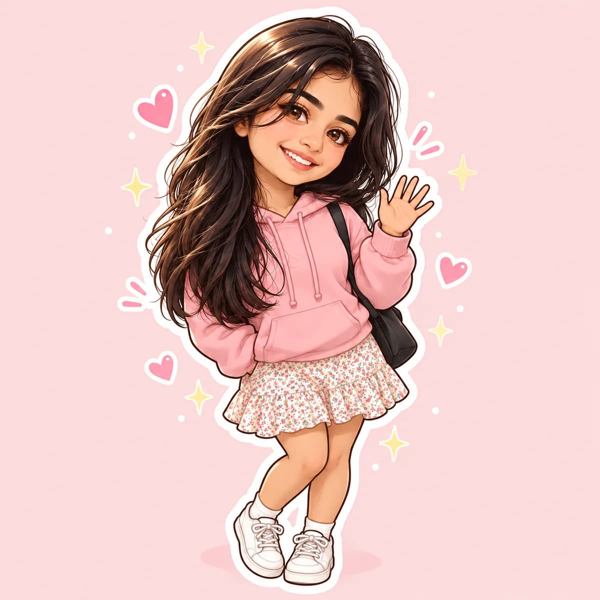 Cute Chibi AI Photo Prompt for Girls (Sticker) AI photo result