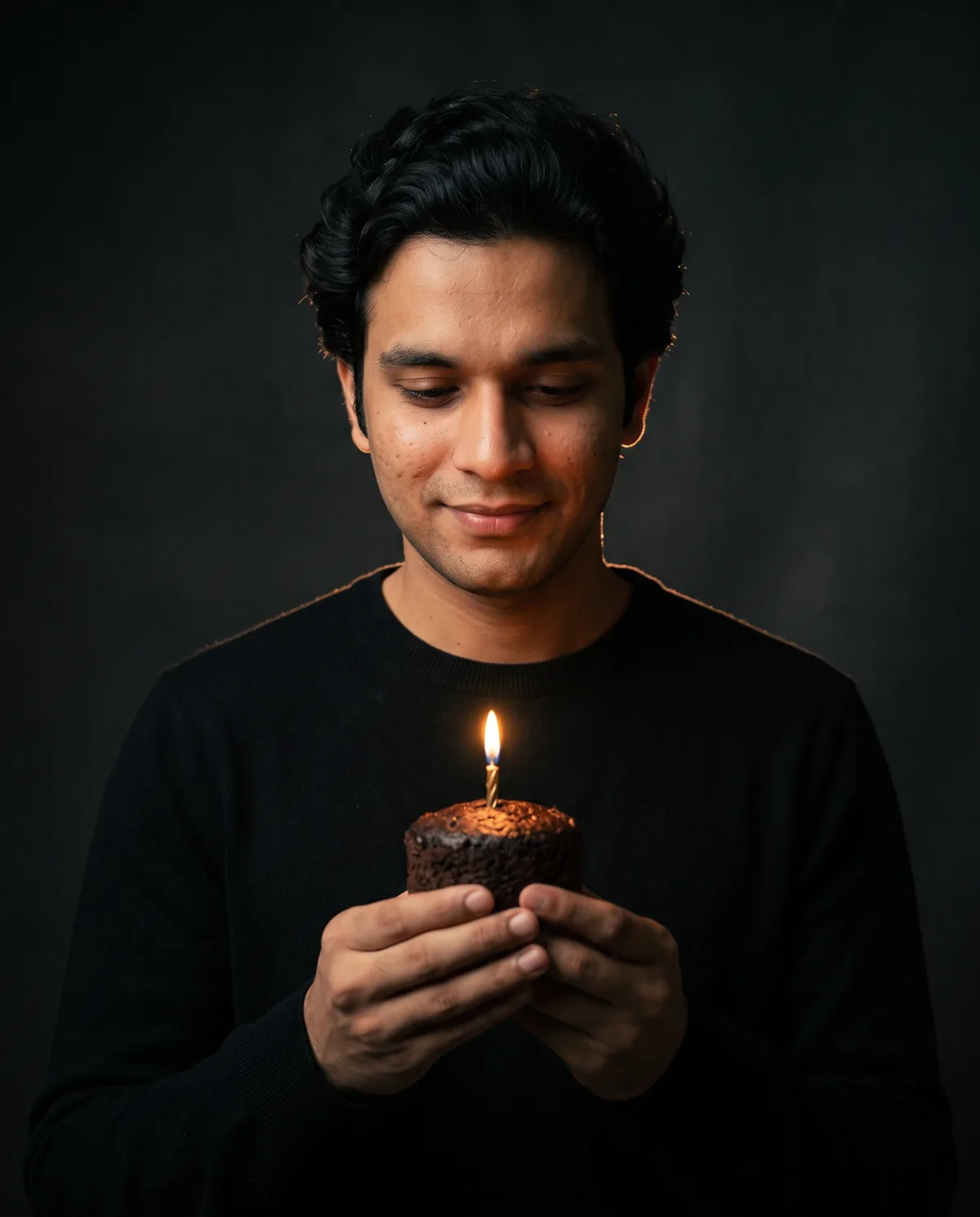 AI result showing Trending Birthday Boy AI Photo Prompt (Moody Candle)