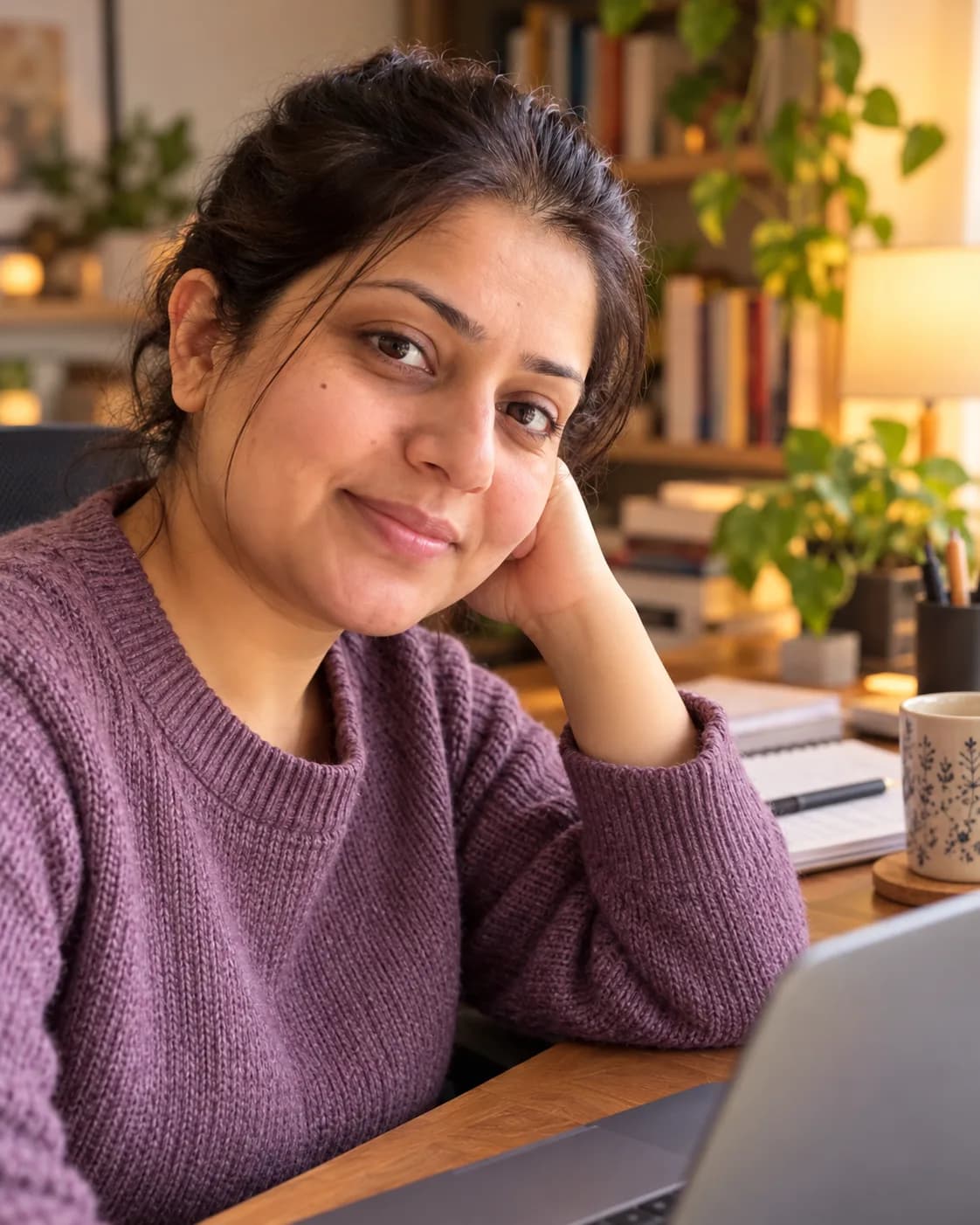 AI result showing Home Office LinkedIn Photo Prompt for Gemini (Remote Work)