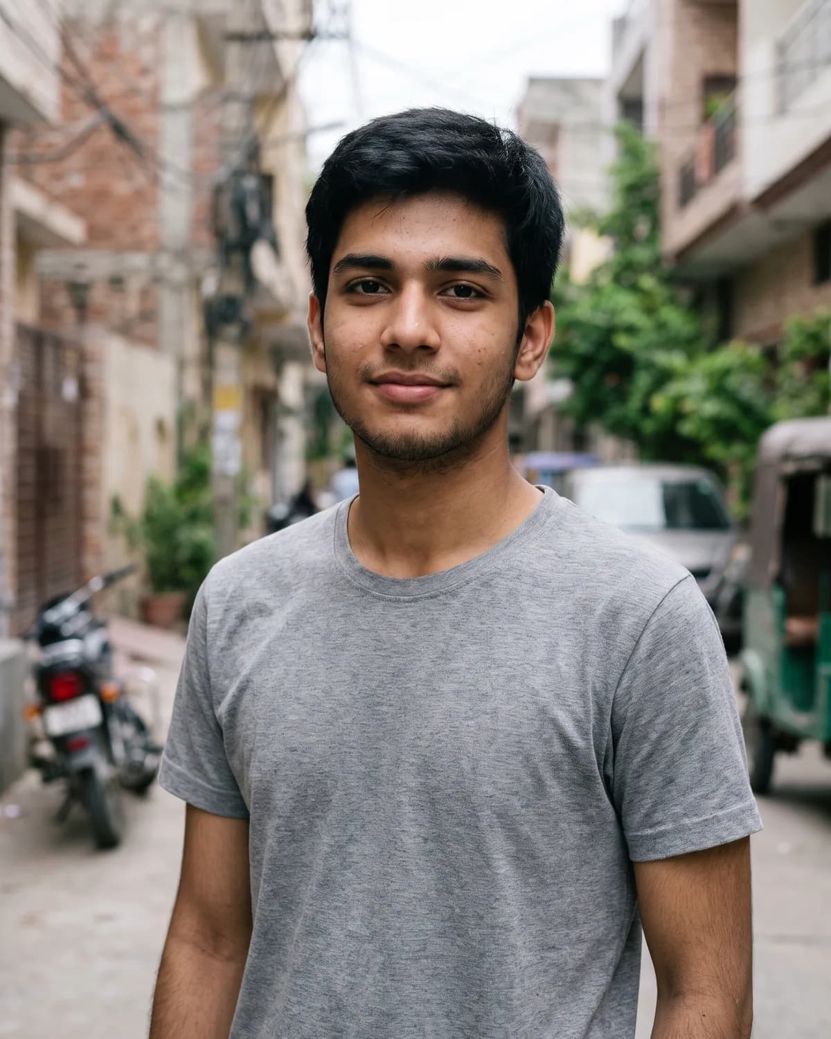 AI-generated source portrait for Stylish AI Photo Prompt for Boys (Daylight Street).