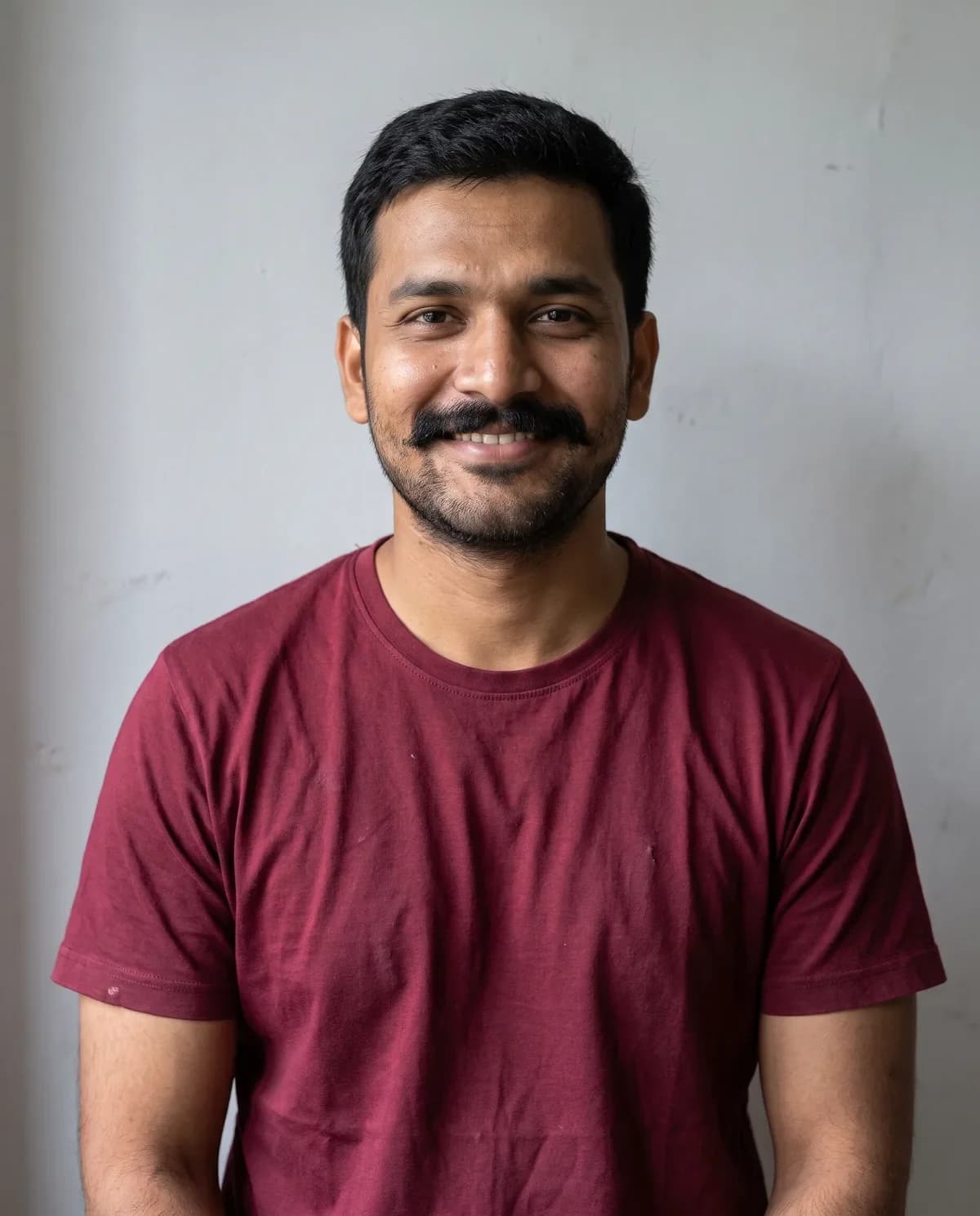 Casual portrait before a mustard-green mehndi groom kurta AI edit.