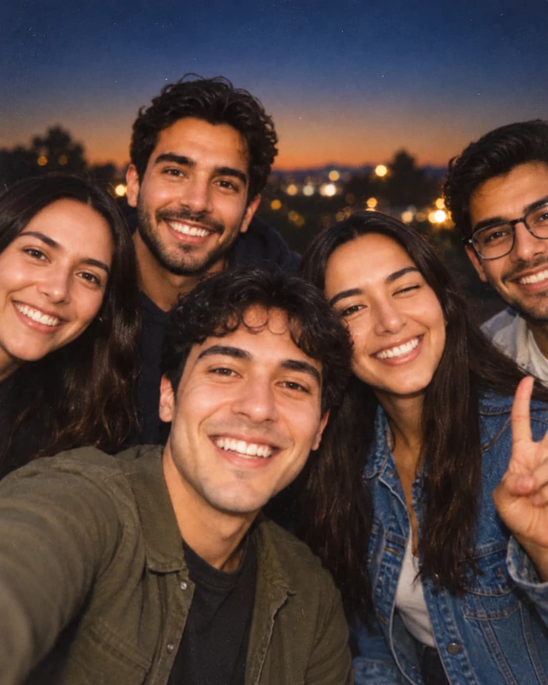 AI result showing Polaroid Friends AI Photo Prompt for Gemini (Night)