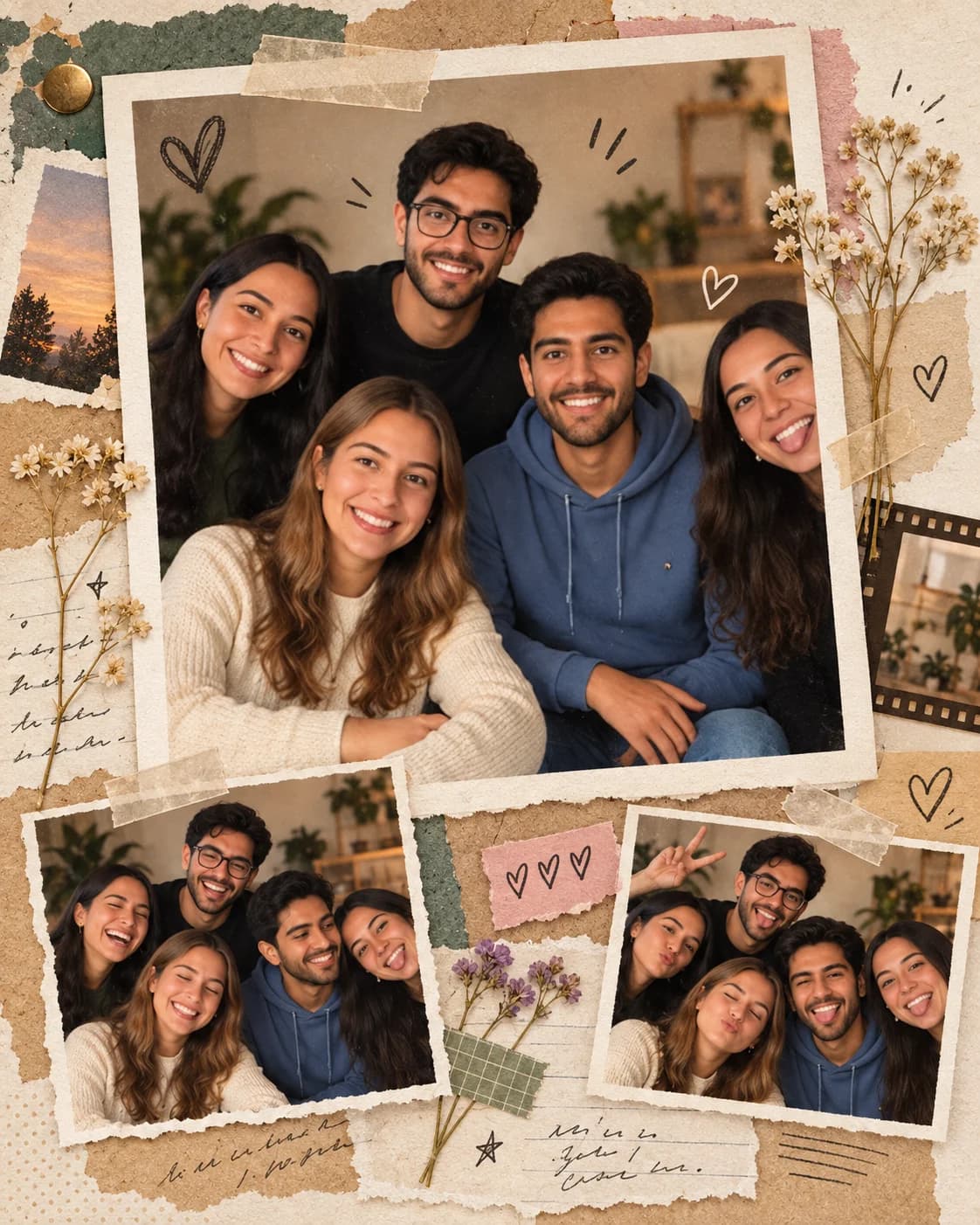 AI result showing Best Friends Scrapbook AI Photo Prompt (Collage)