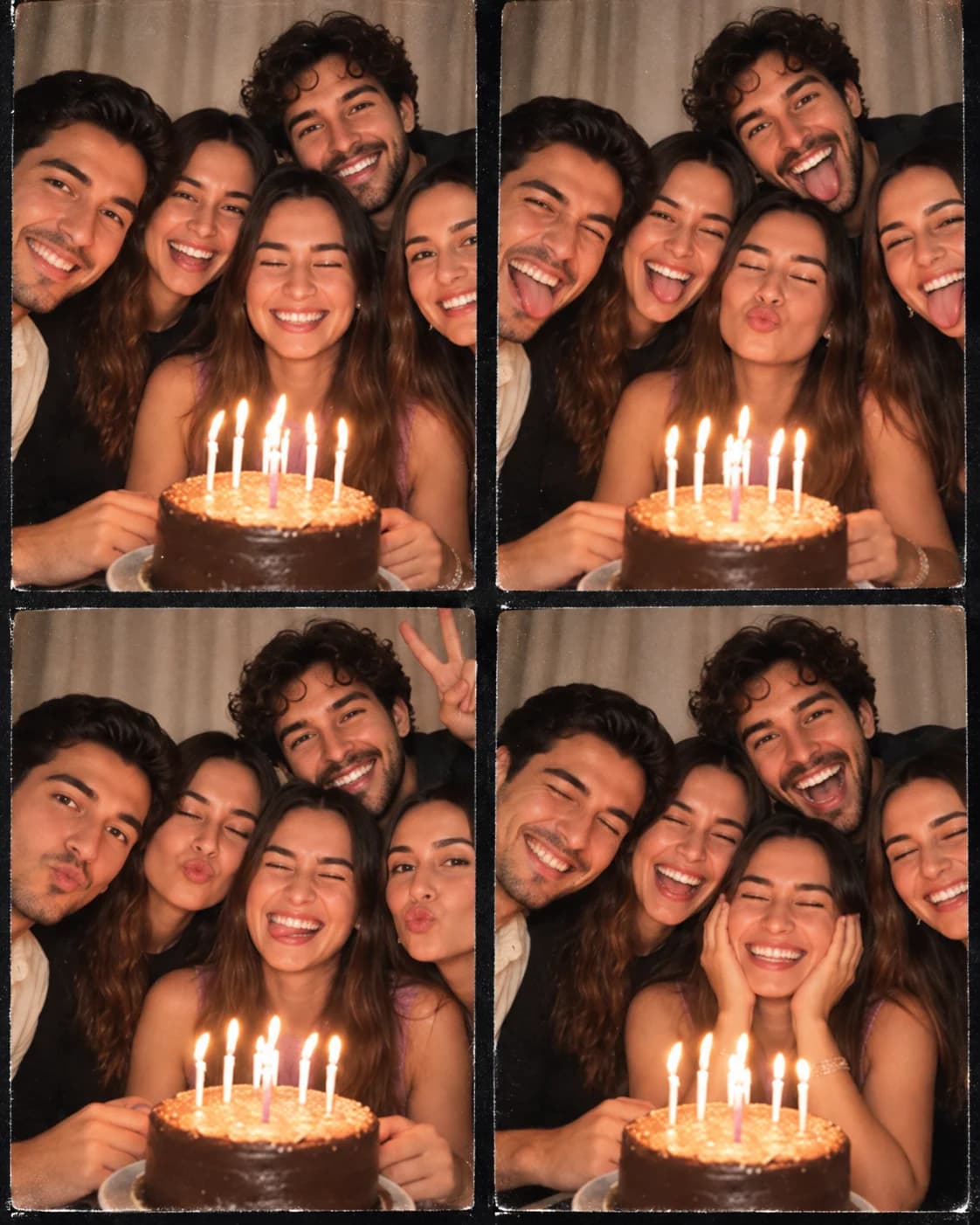 AI result showing Photo Booth Strip AI Photo Prompt (Friends Group)