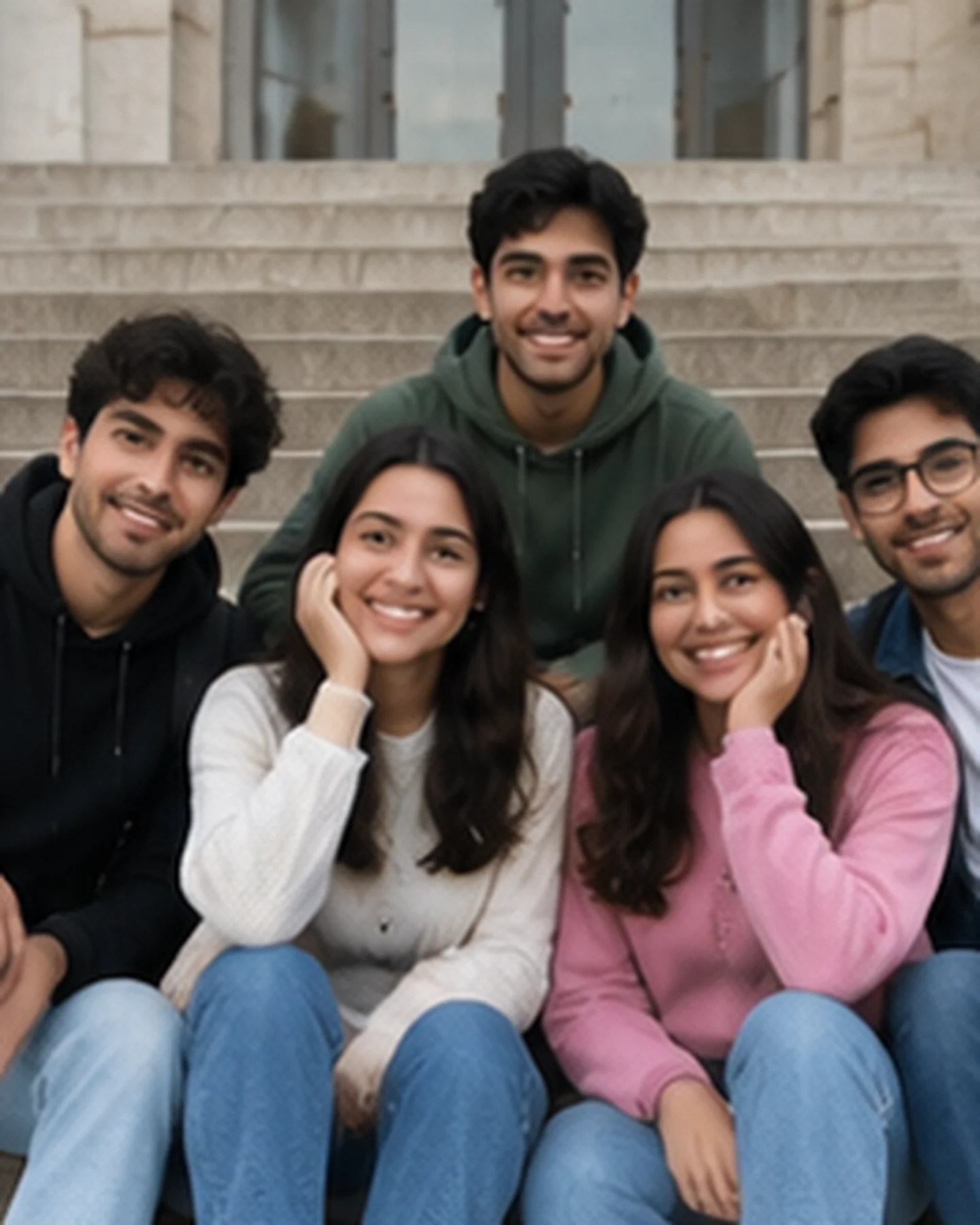 Source photo for 90s Yearbook Group AI Photo Prompt (Friends)